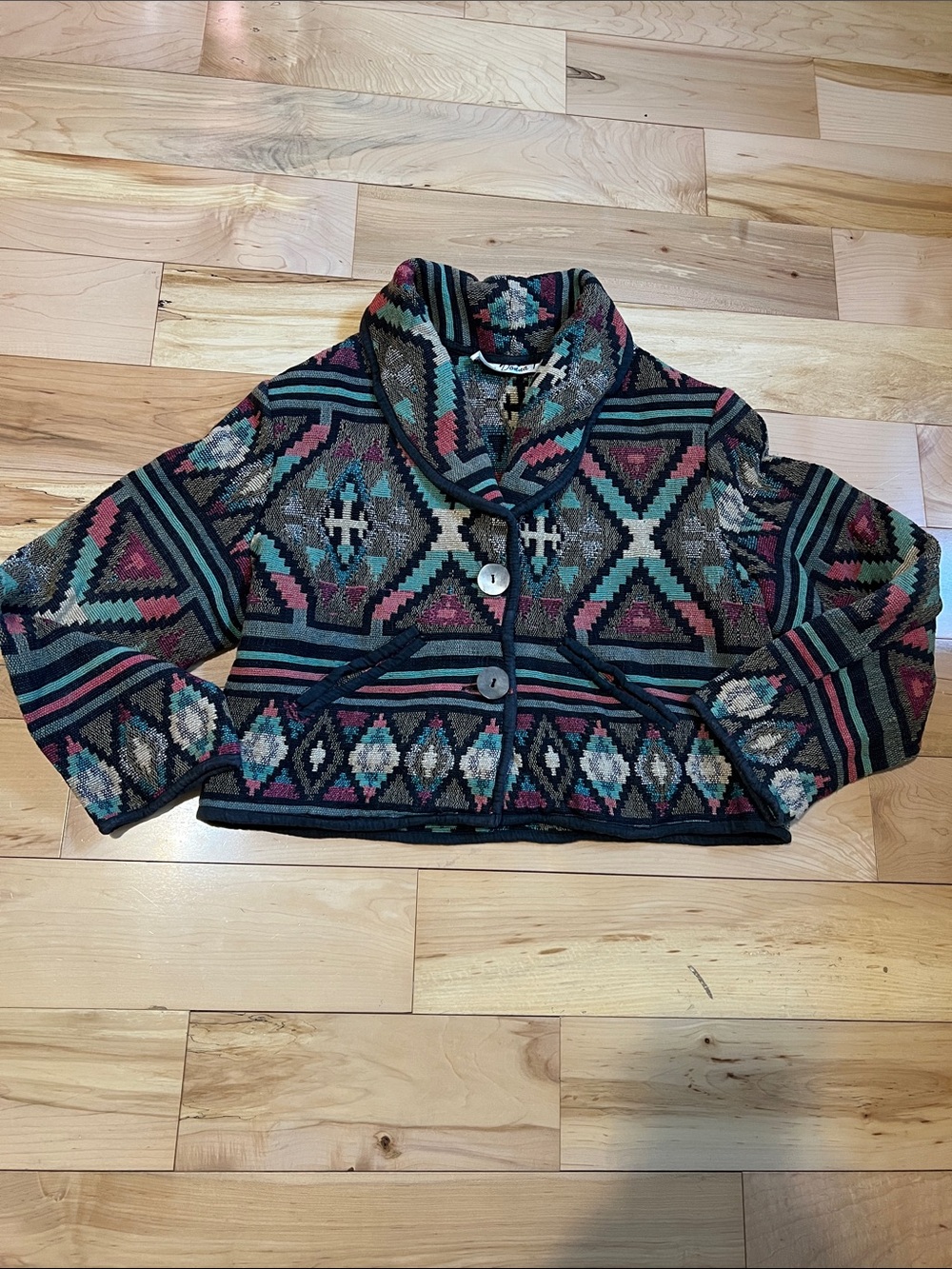 Vintage Tapestry Jacket - Shawl Collar
